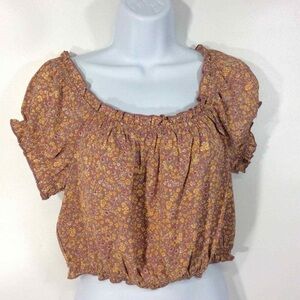 Pink rose size large crop top